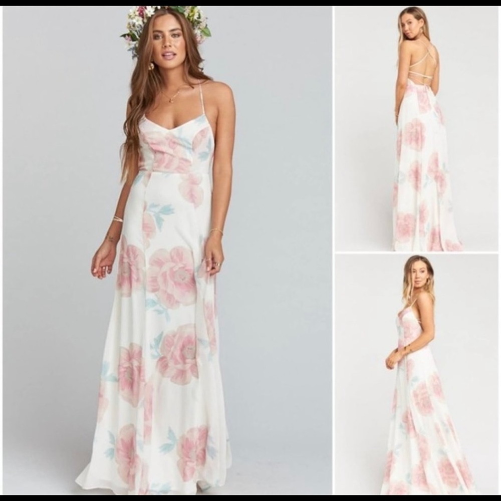 GWSXMUMU Wedding Bells Floral godshaw goddess gown